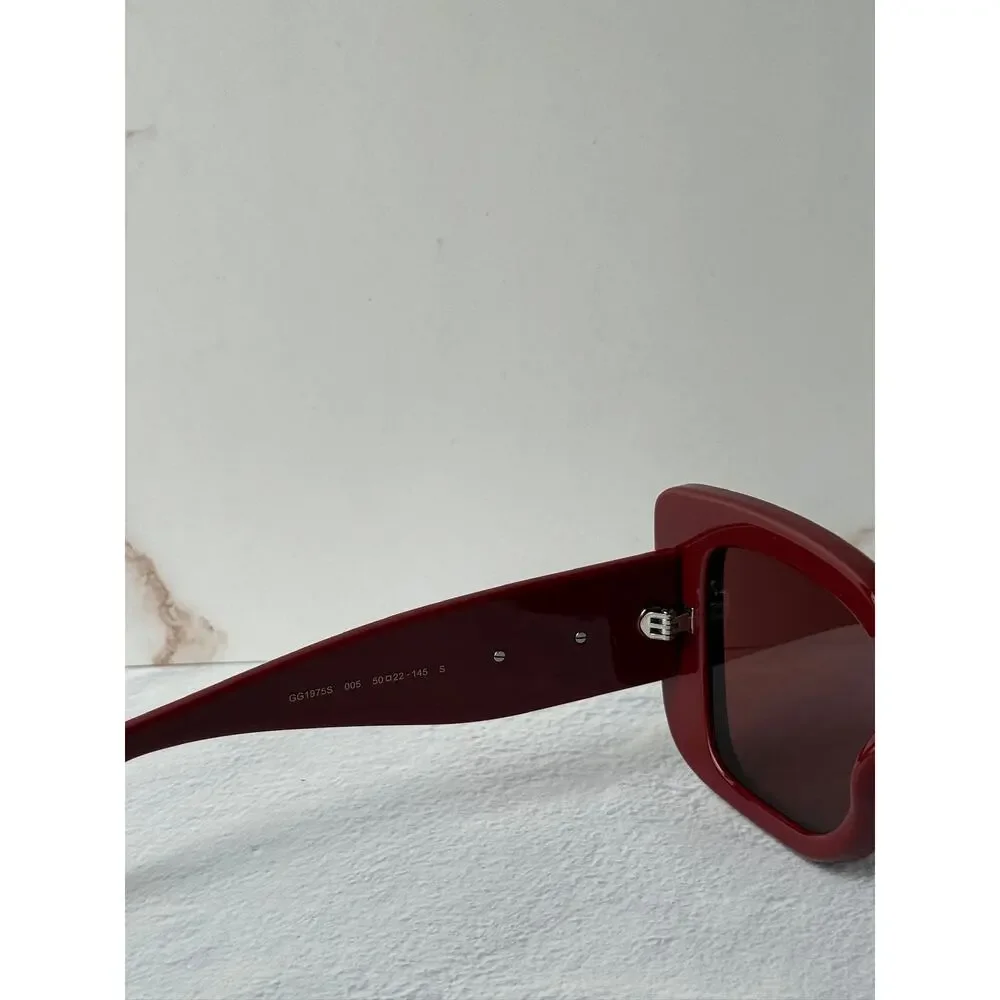 NEW Gucci GG1975S Burgundy Marmont Squared Sunglasses